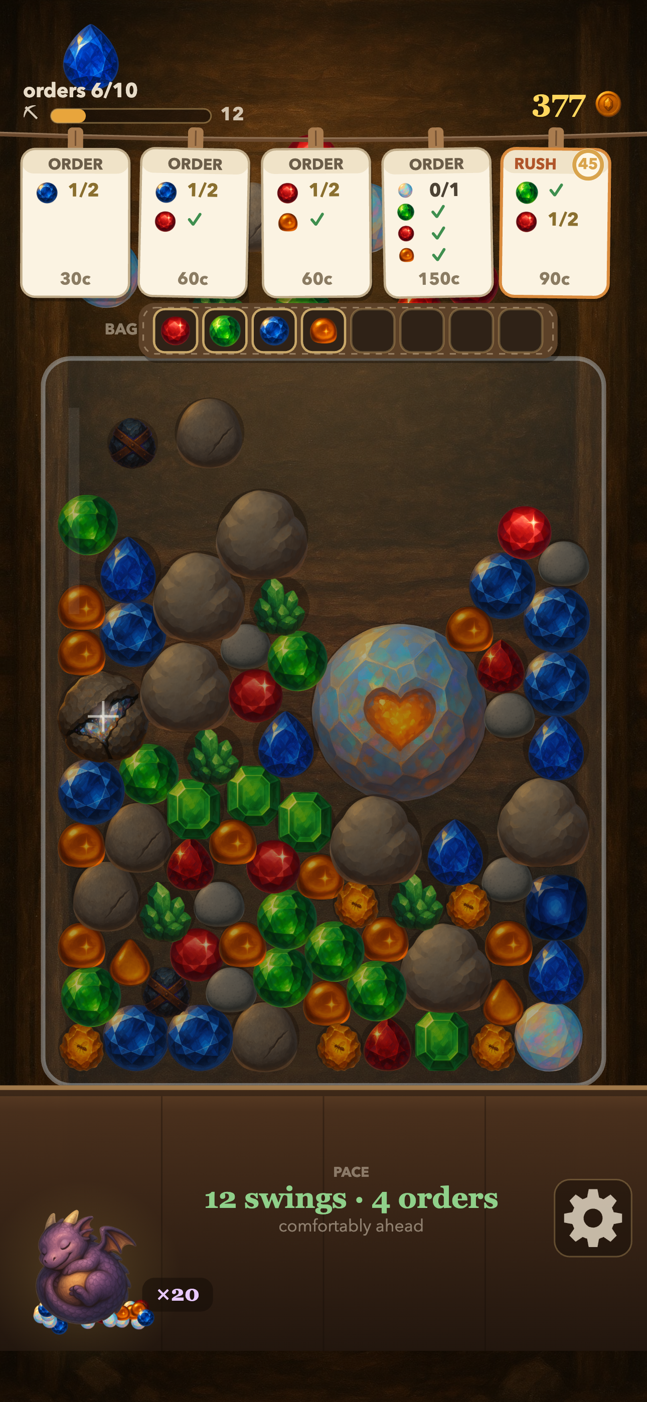 A Heartstone buried in the gem jar, which takes three pries to loosen